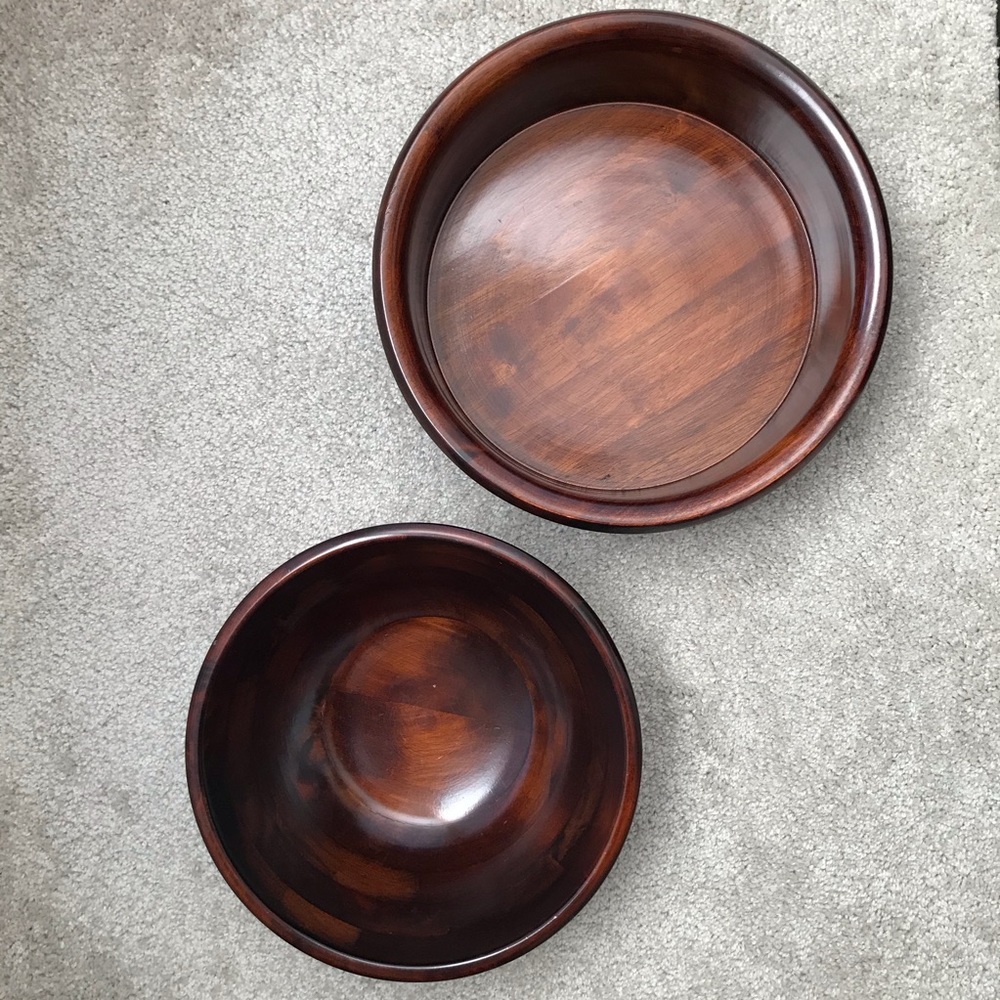 Large wooden bowls
